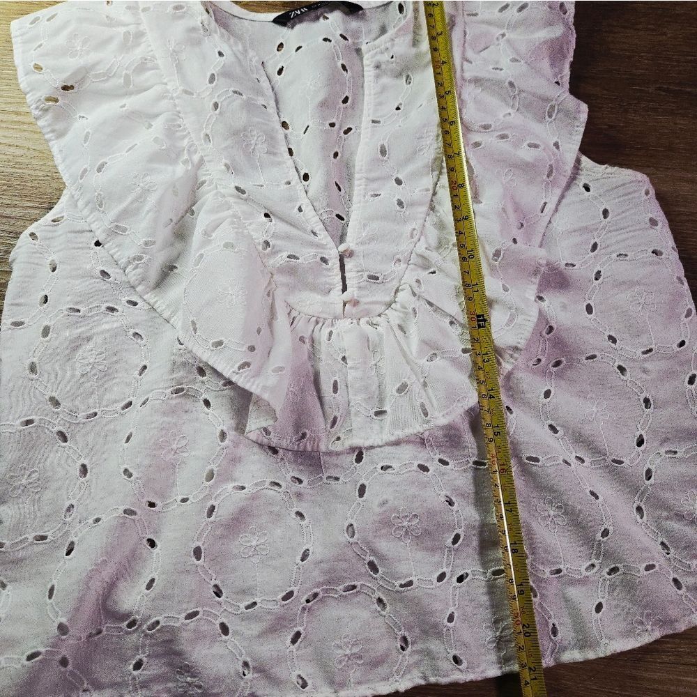 Zara White Eyelet Ruffle Ensemble - Picture 3 of 7